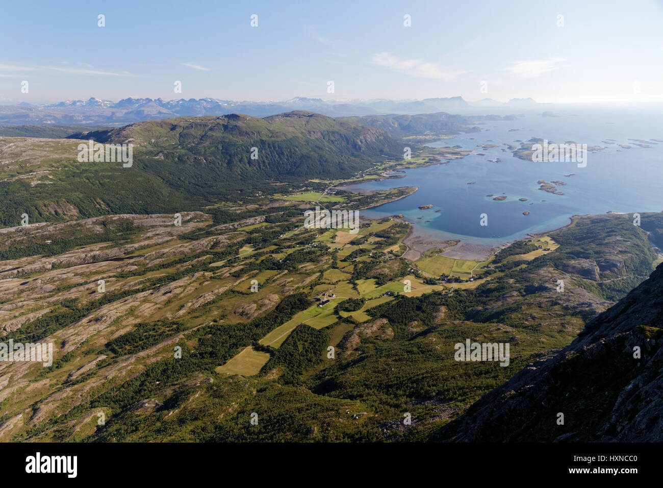 Blick vom Mjellefjellet in der Nähe von Bodø, Norwegen Stockfoto