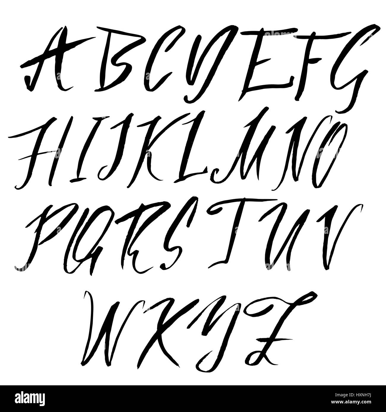 Hand gezeichneten Schrift. Moderne Pinsel Schriftzug. Elegante Alphabet.  Vektor-Illustration Stock-Vektorgrafik - Alamy