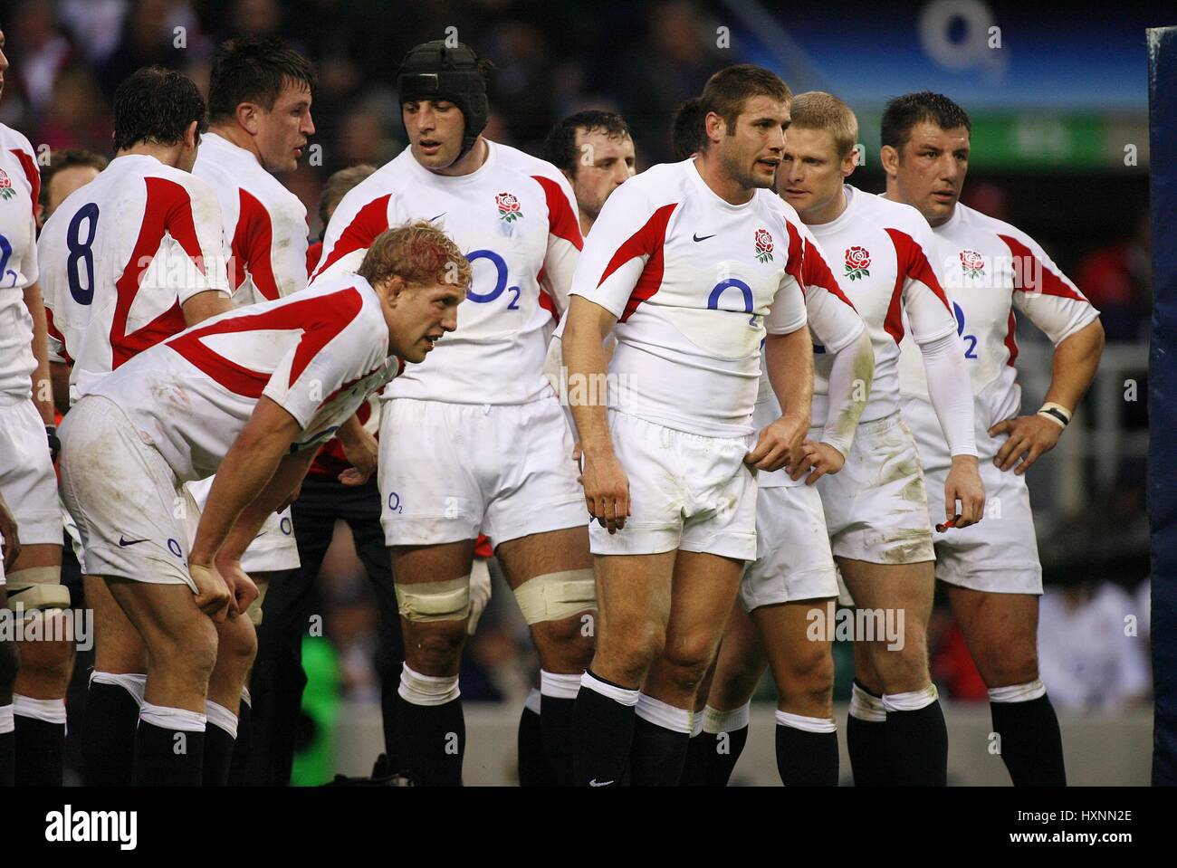 ENGLAND Spieler ENGLAND V Neuseeland TWICKENHAM LONDON ENGLAND 5. November 2006 Stockfoto