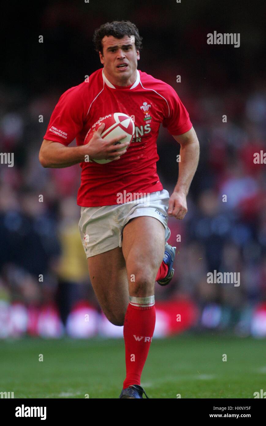 JAMIE ROBERTS WALES & CARDIFF Millenium Stadion CARDIFF WALES 9. Februar 2008 Stockfoto