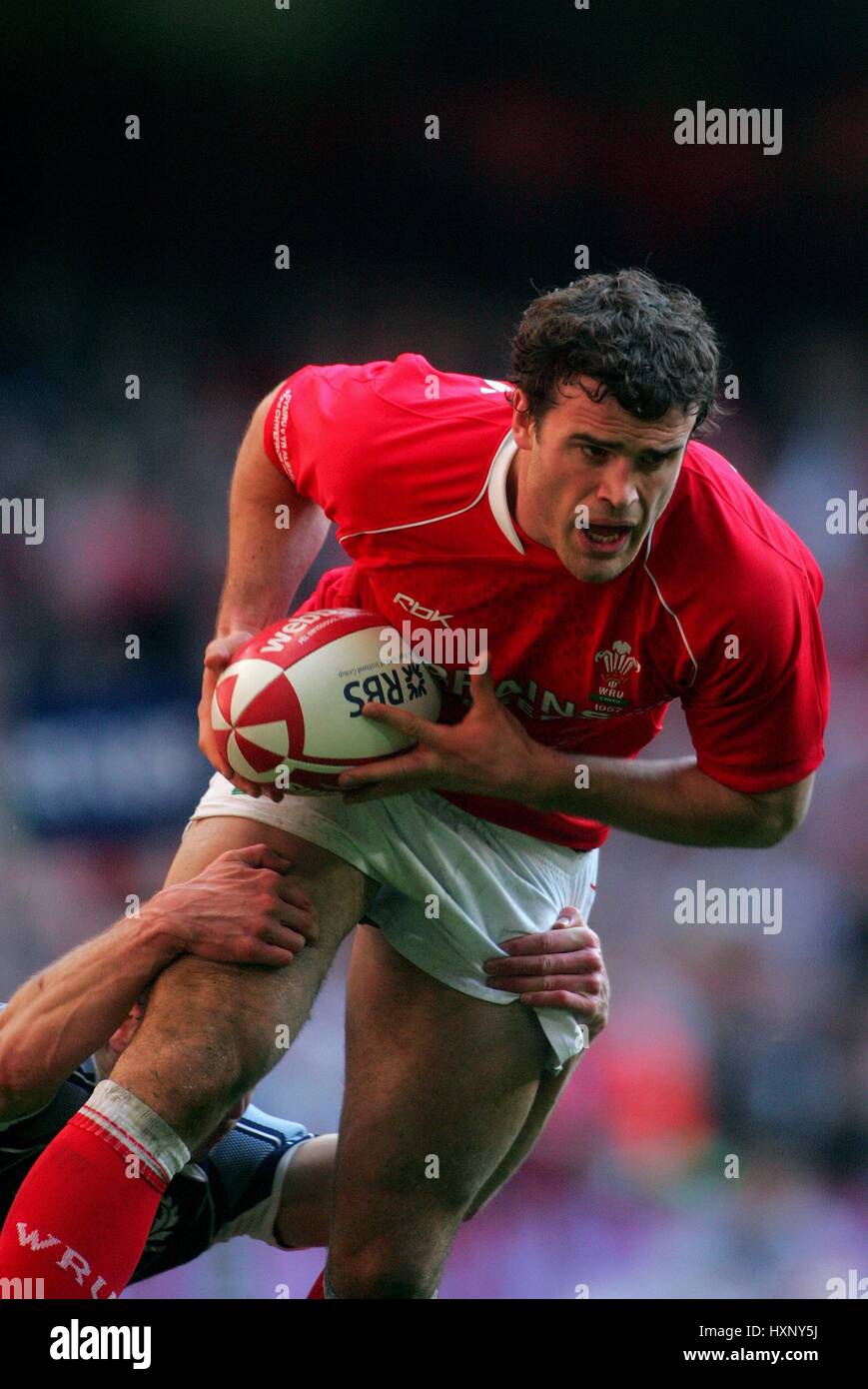 JAMIE ROBERTS WALES & CARDIFF Millenium Stadion CARDIFF WALES 9. Februar 2008 Stockfoto