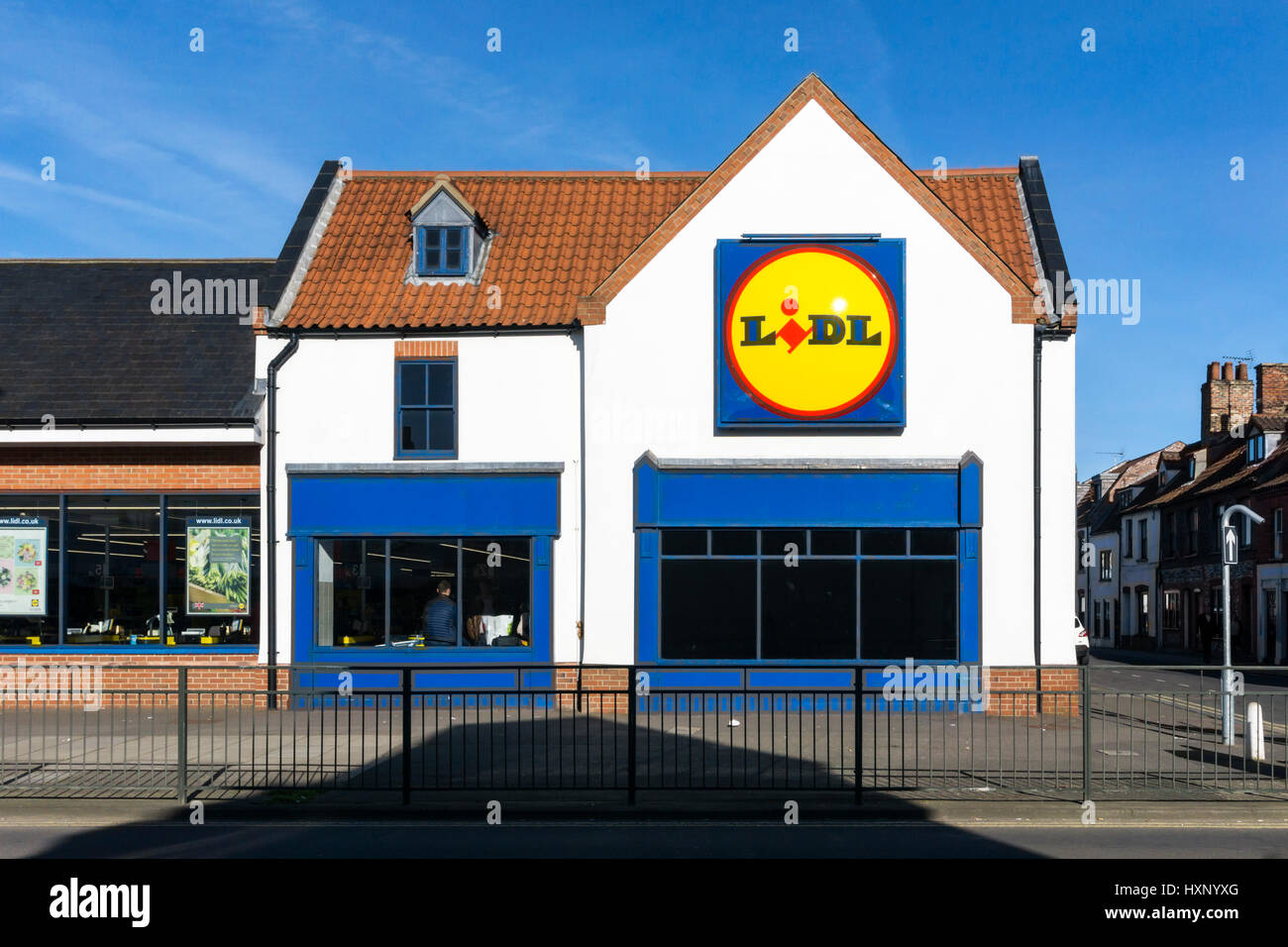 Filiale von Lidl Supermärkte in King's Lynn, Norfolk, Großbritannien Stockfoto