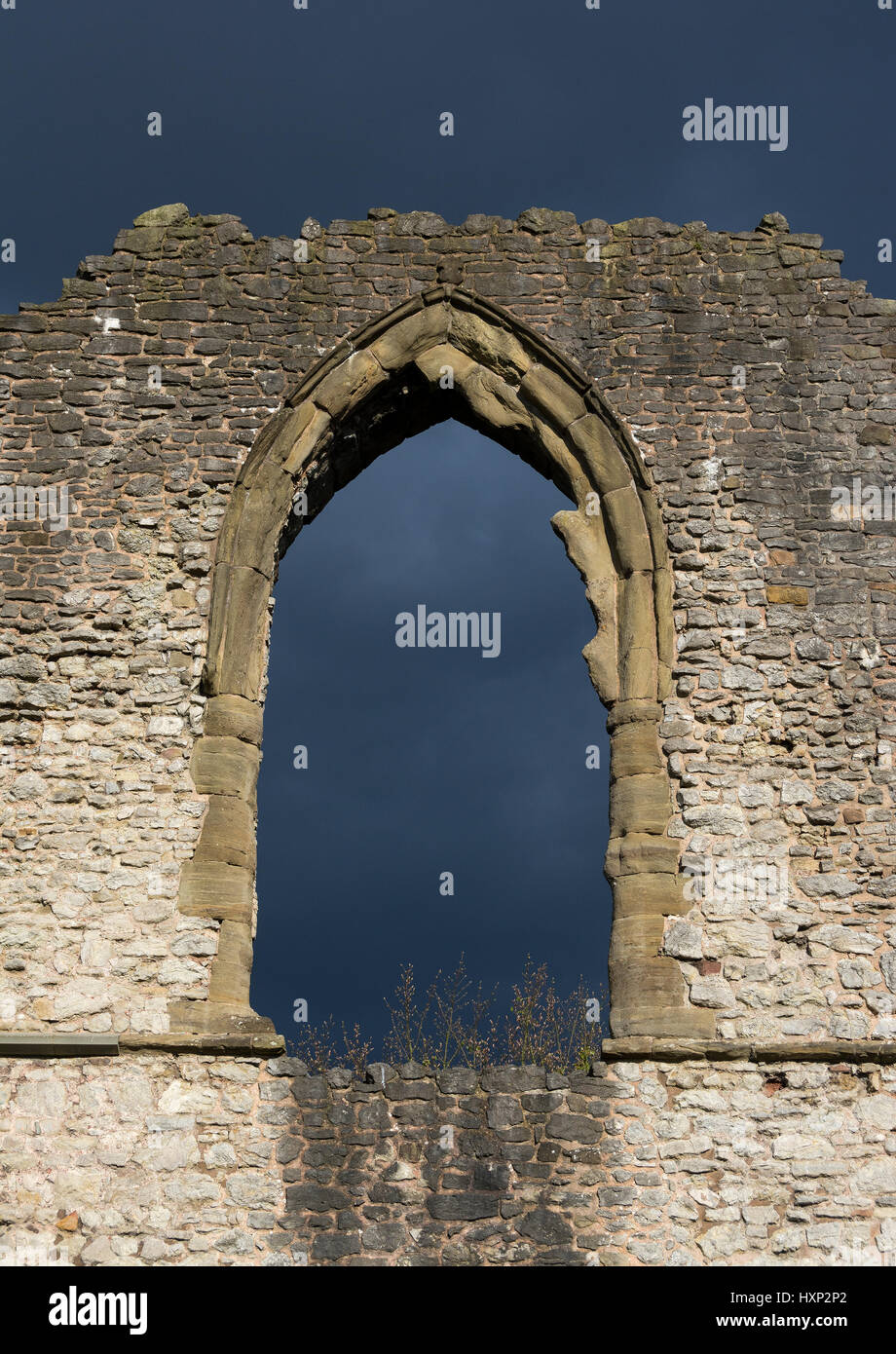 Fenster Bogen auf Dudley Priorat, in Priory Park in Dudley, West Midlands, England, Großbritannien Ruine Stockfoto