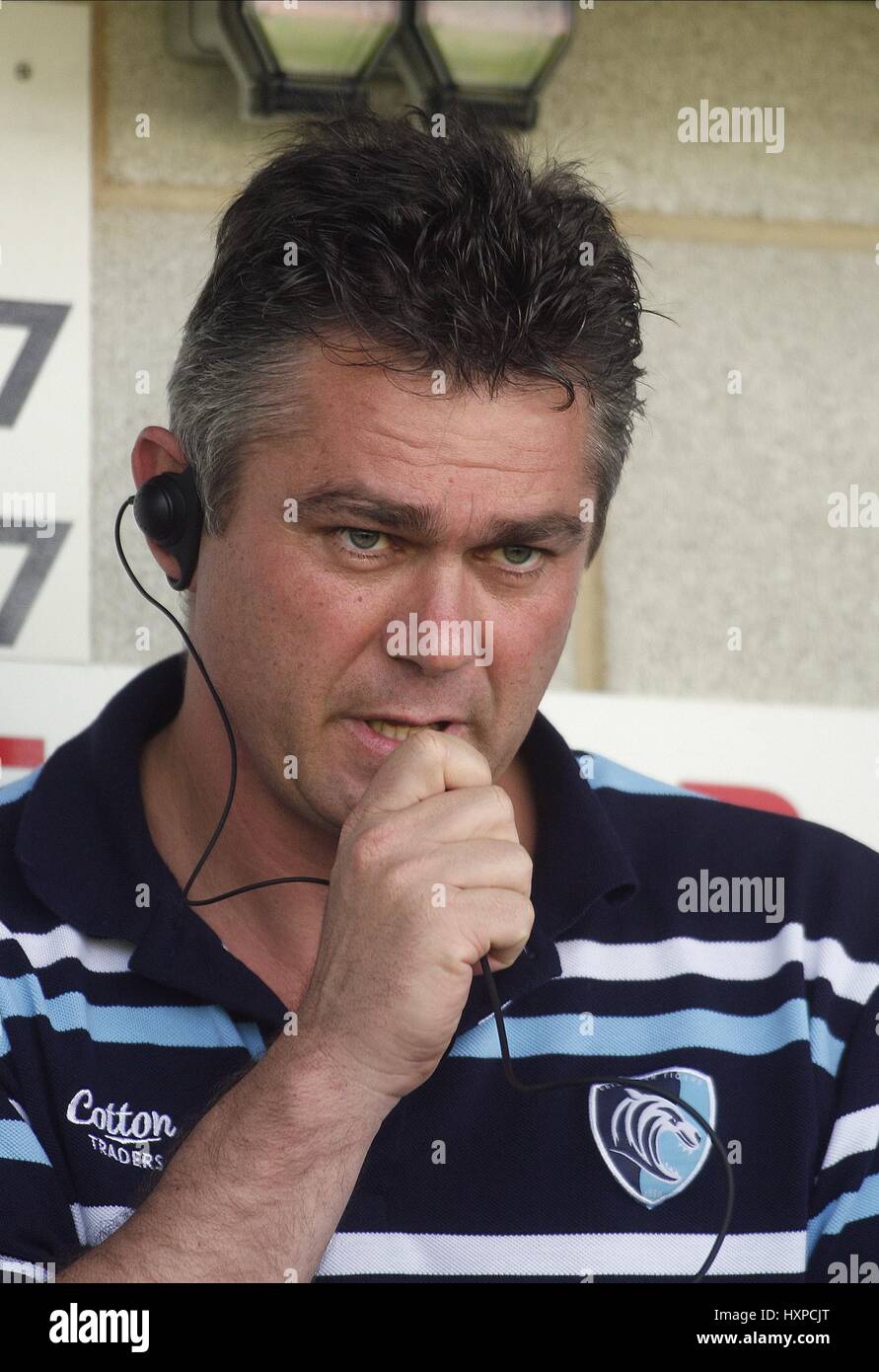 HEYNEKE MEYER LEICESTER TIGERS Trainer SIXWAYS STADIUM WORCESTER ENGLAND 20. September 2008 Stockfoto