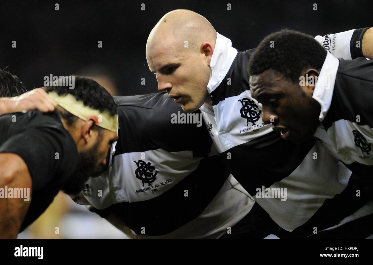 STEPHEN MOORE TENDAI MTAWARIRA Barbaren V Neuseeland TWICKENHAM LONDON ENGLAND 5. Dezember 2009 Stockfoto