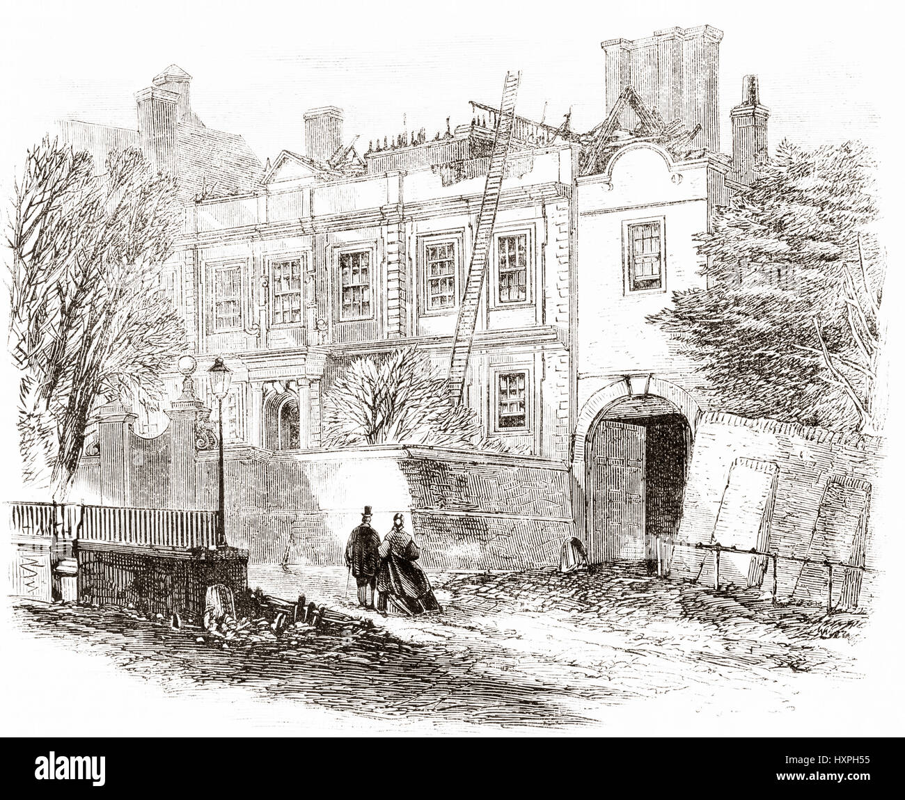 Cromwell House, Highgate Hill, London, England im 19. Jahrhundert. Von l ' Univers Illustre 1867 veröffentlicht. Stockfoto