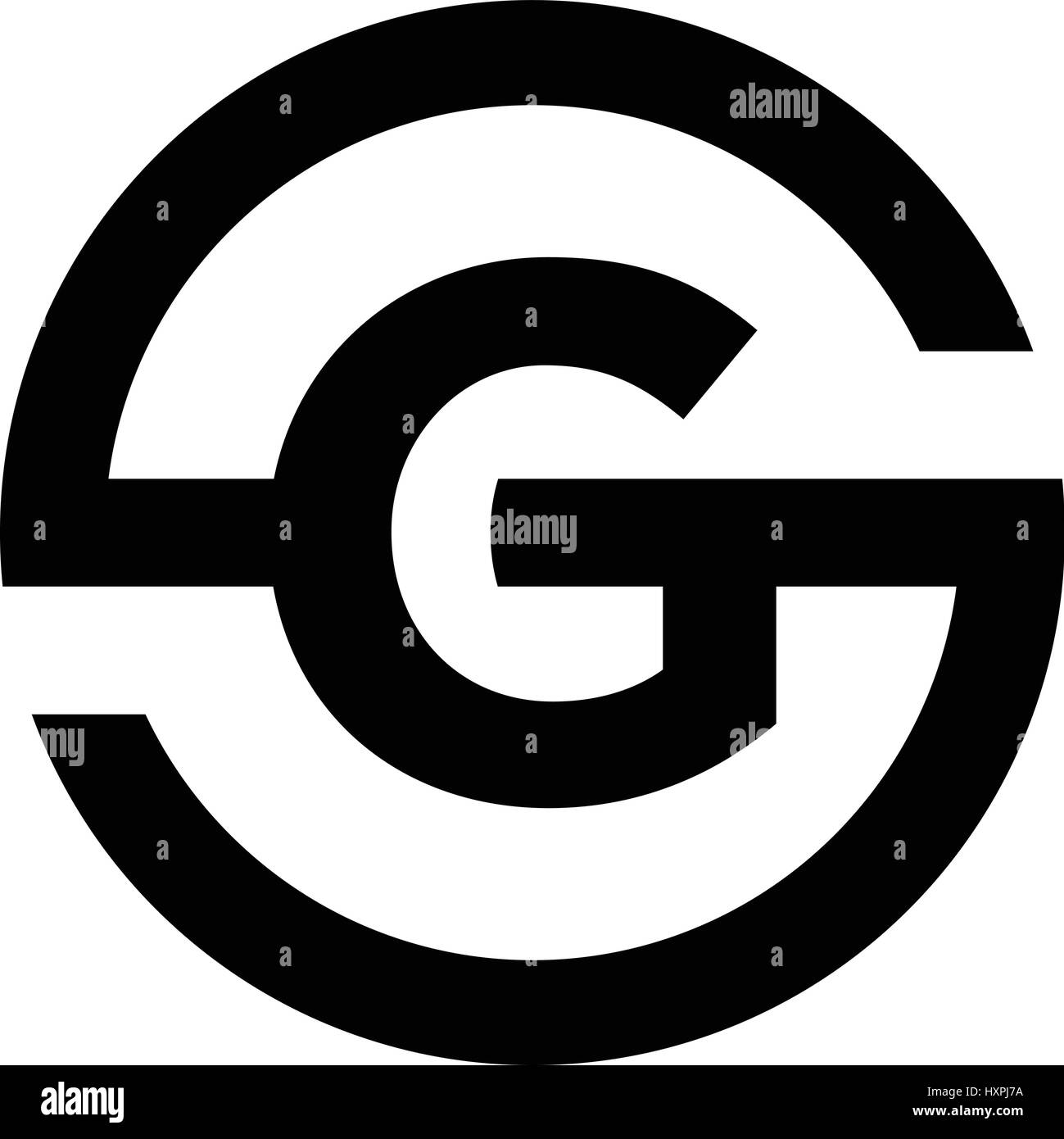 Buchstabe S-Symbol-Kombination mit G Stock Vektor