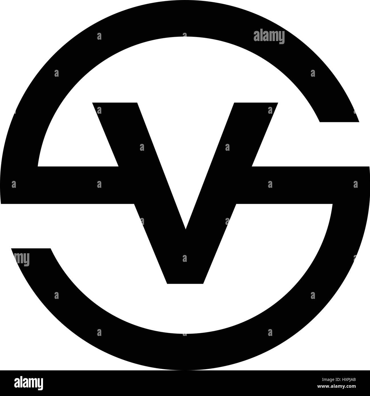 Buchstabe S-Symbol-Kombination mit V Stock Vektor