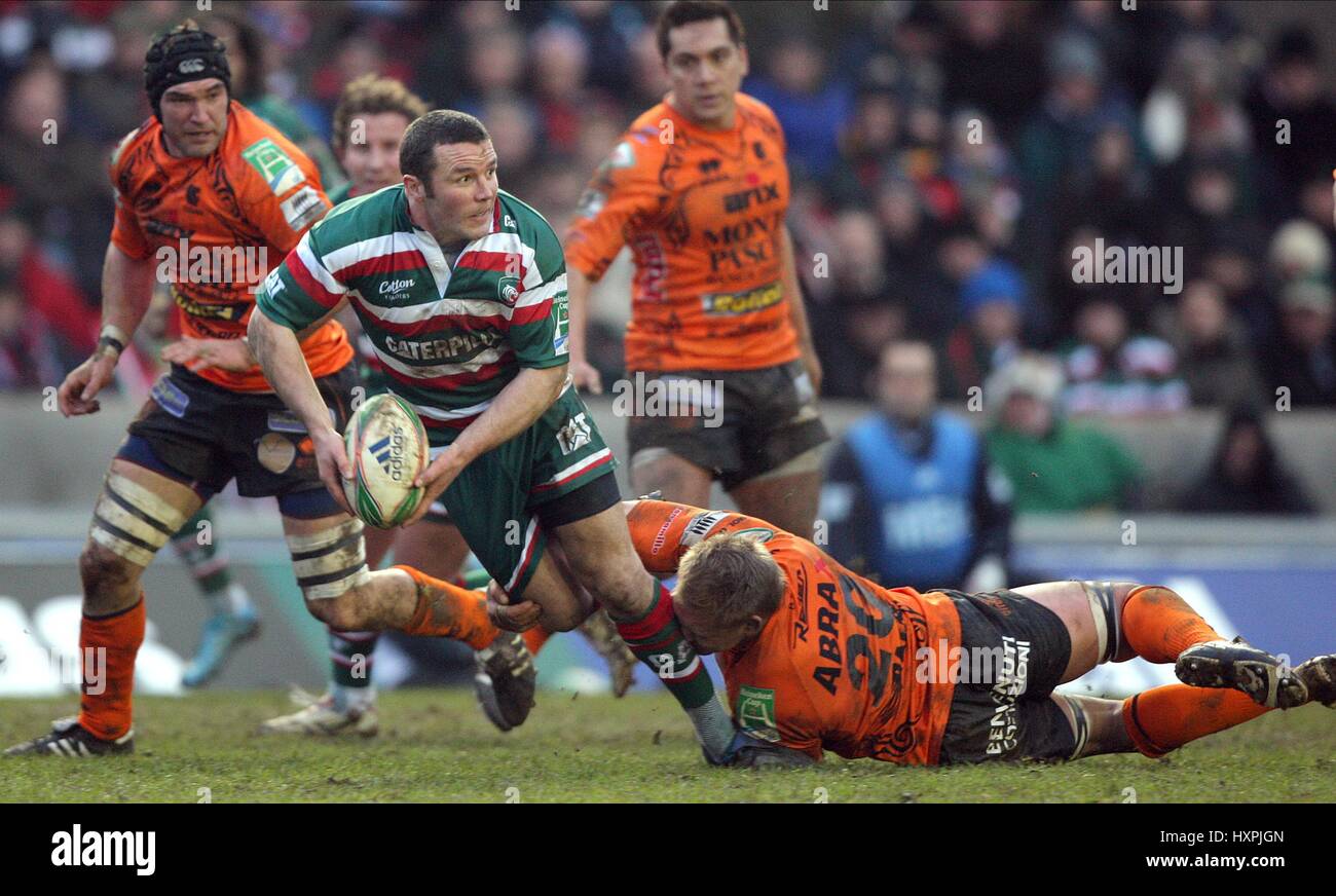 AARON MAUGER LEICESTER TIGERS RU WELFORD ROAD LEICESTER ENGLAND 16. Januar 2010 Stockfoto