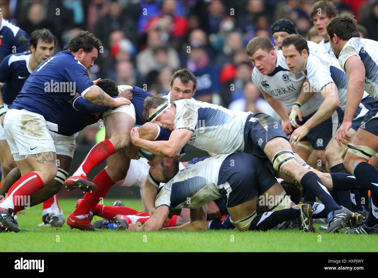 WILLIAM SERVAT IN Aktion V Frankreich MURRAYFIELD EDINBURGH Schottland 7. Februar 2010 Stockfoto