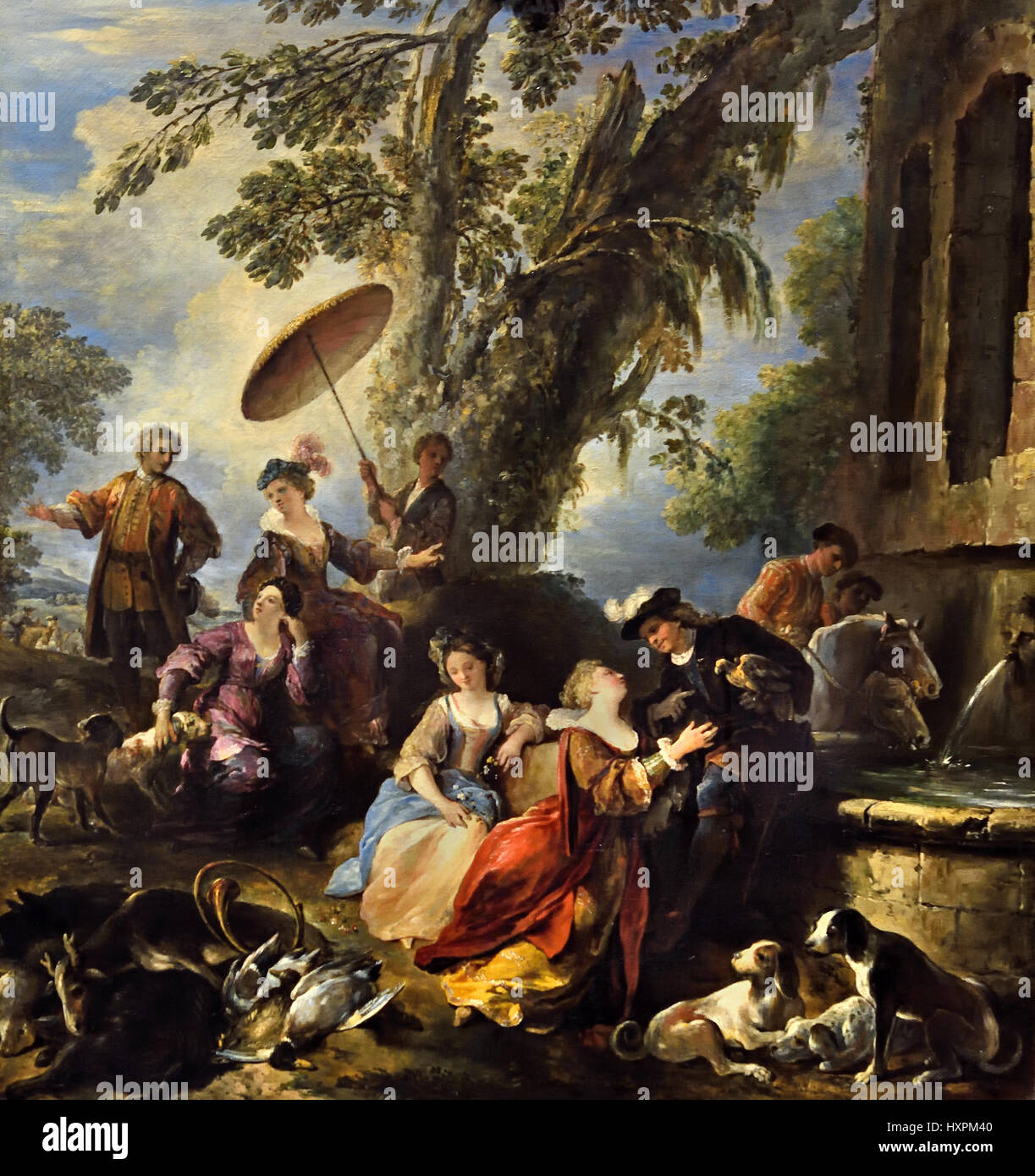 Die Rückkehr von der Jagd 1700 Joseph Parrocel 1646-1704 Frankreich Französisch Stockfoto