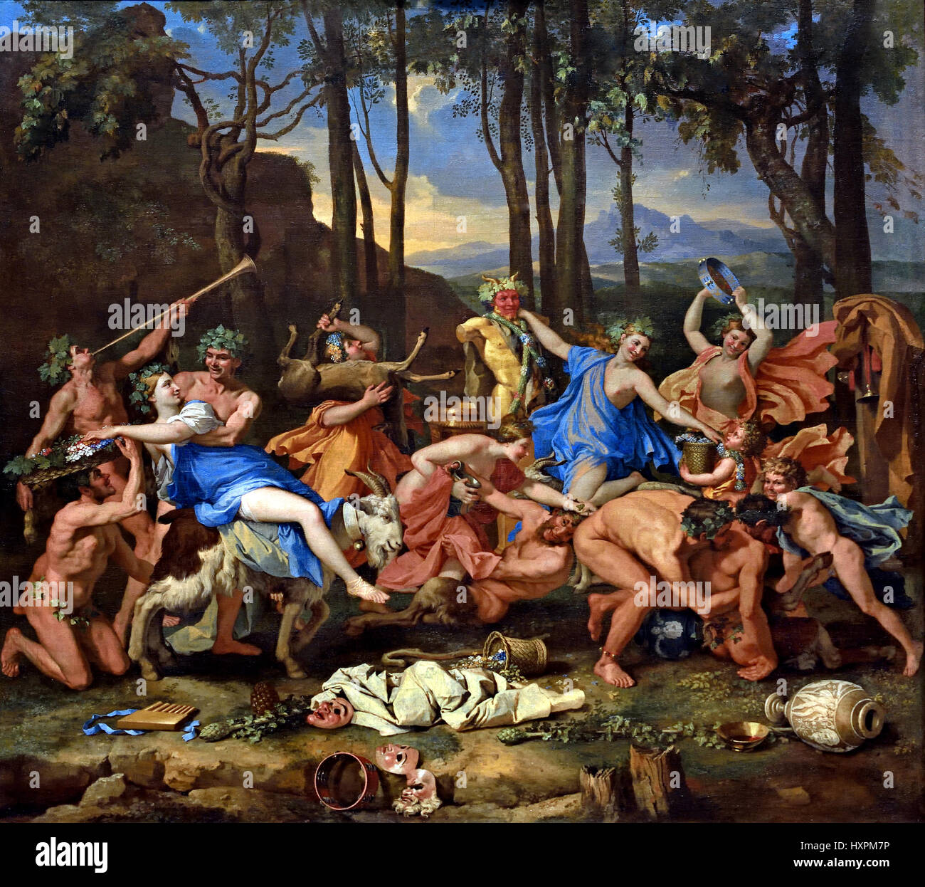 Nymphe mit Satyrn 1627 Nicolas Poussin 1594-1665 Frankreich Französisch Stockfoto
