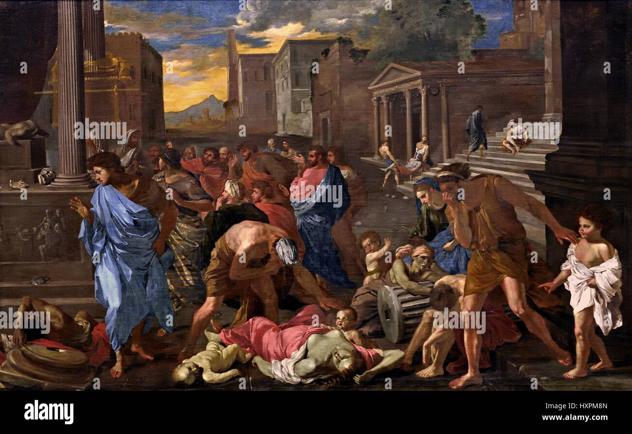Die Pest in Ashdod (nach Poussin) 1631 Angelo Caroselli 1585-1652 Italien Italienisch Stockfoto