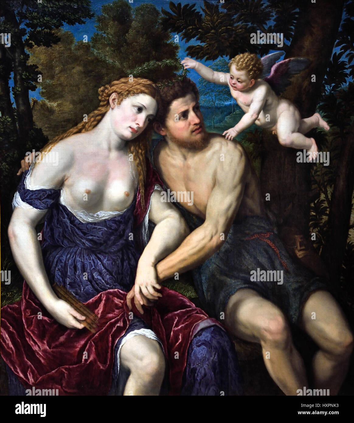 l ein paar Liebhaber 1500-1571 Paris Bordone 1500-1571 Italien italienische (Daphnis und Chloe) griechische pastorale Romantik Stockfoto