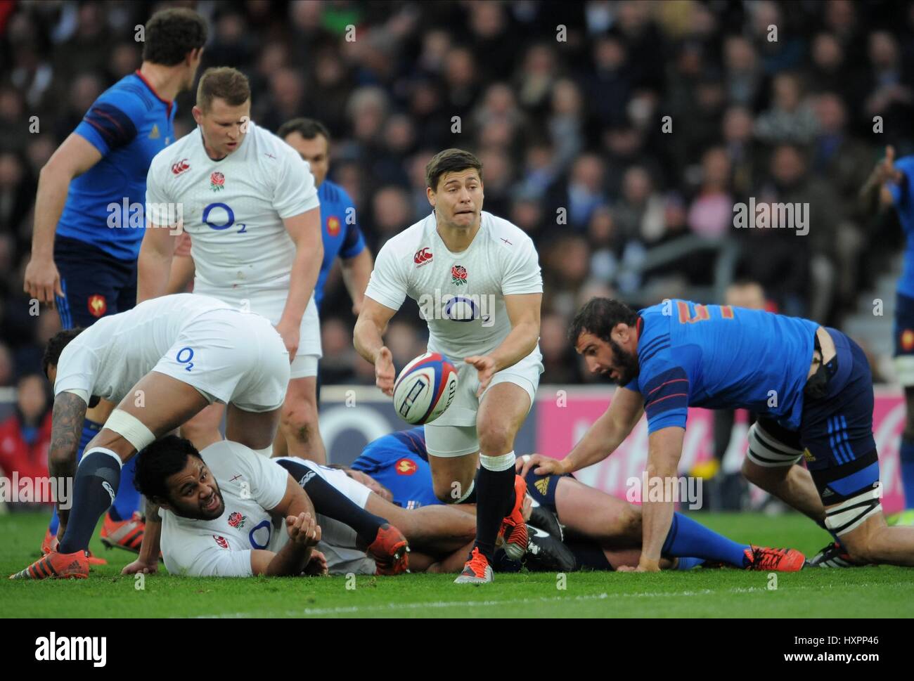 BEN YOUNGS ENGLAND LEICESTER TIGERS RU ENGLAND & LEICESTER TIGERS RU TWICKENHAM LONDON ENGLAND 21. März 2015 Stockfoto