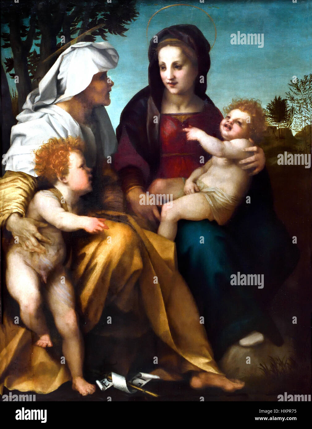 Die Madonna mit Kind, die heilige Elisabeth und der babtist 1513Andrea d' Agnolo, sagte Andrea del Sarto, Florenz, Italien, Italienisch , Stockfoto