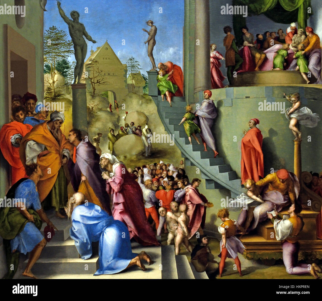 Joseph mit Jakob in Ägypten von Szenen aus der Geschichte von Joseph 1518 Pontormo 1494-1556/7 Italien, Italienisch Stockfoto