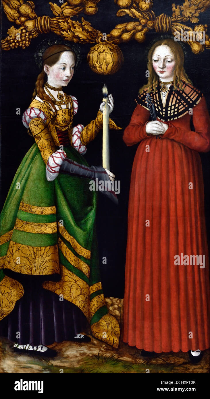 Heilige Genevieve und Apollonia 1506 Lucas Cranach der ältere 1472-1553 Deutsch Deutschland Stockfoto