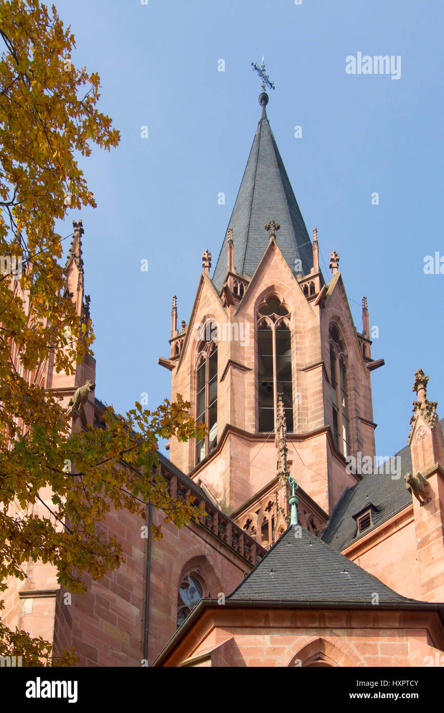 Deutschland, Rheinland-Pfalz, nach Hause Oppen am Rhein, Katharinenkirche, Deutschland, Rheinland-Pfalz, Oppenheim am Rhein, Katharinenkirche Stockfoto