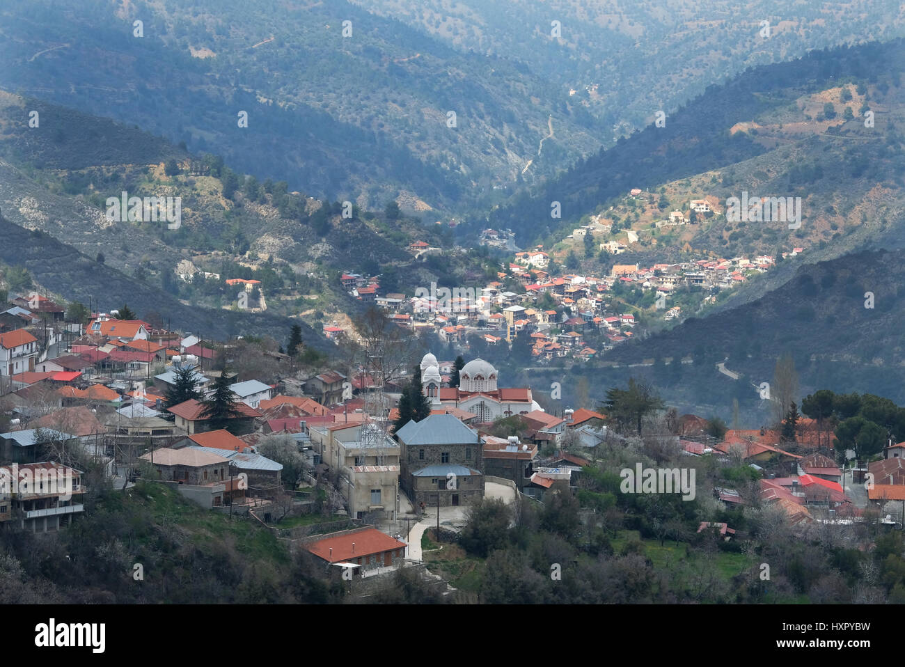 Pedoulas Dorf im Troodos-Gebirge, Republik Zypern Stockfoto