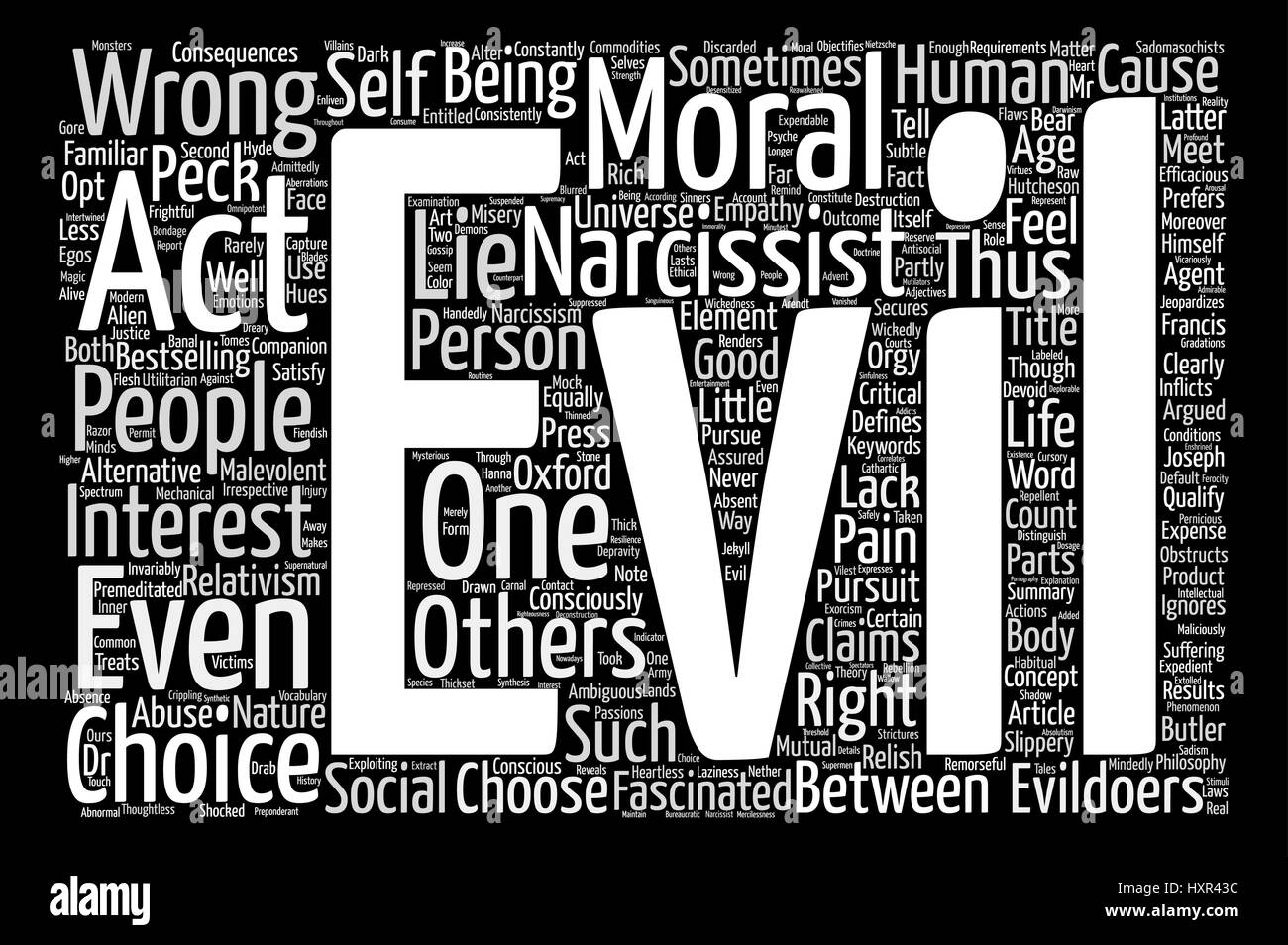 Narzissmus Und Bösen Hintergrund Wordcloud Textkonzept
