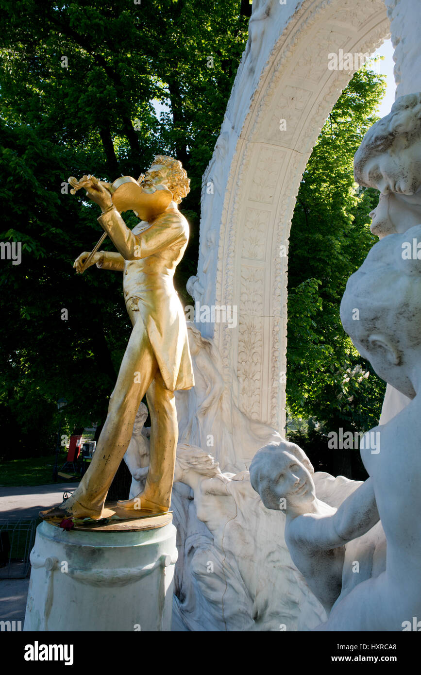 Johann-Strauß-Denkmal Stadtpark, Wien Stockfoto