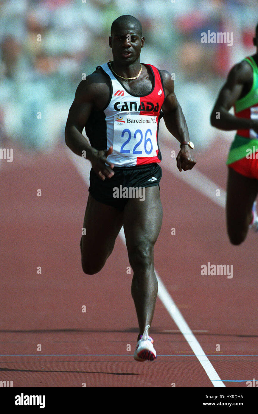 BEN JOHNSON 100 m Kanada 13. August 1992 Stockfoto