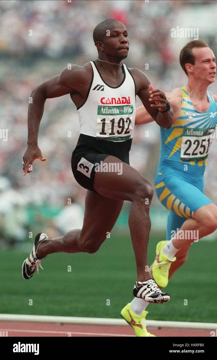 DONOVAN BAILEY 100 m ATLANTA 1996 4. August 1996 Stockfoto