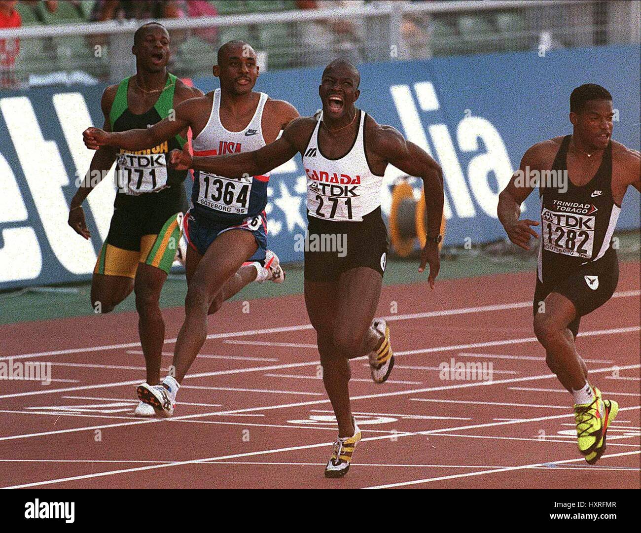 DONOVAN BAILEY WORLD ATHLETICS CHAMPS GOTHBRG WORLD ATHLETICS CHAMPS GOTHBRG 6. August 1995 Stockfoto