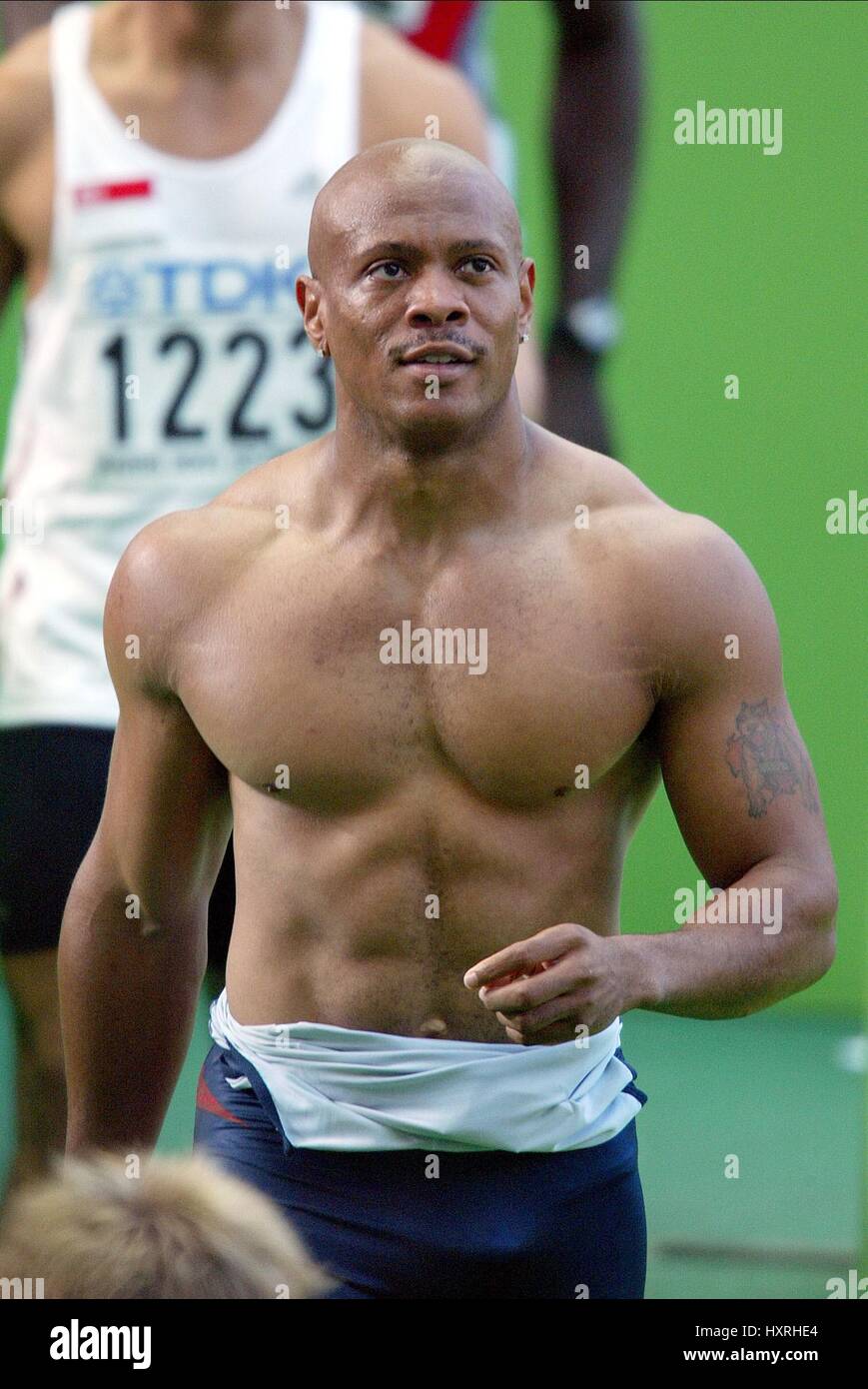 MAURICE GREENE 100 m STADE DE FRANCE ST DENIS PARIS Frankreich 24. August 2003 Stockfoto