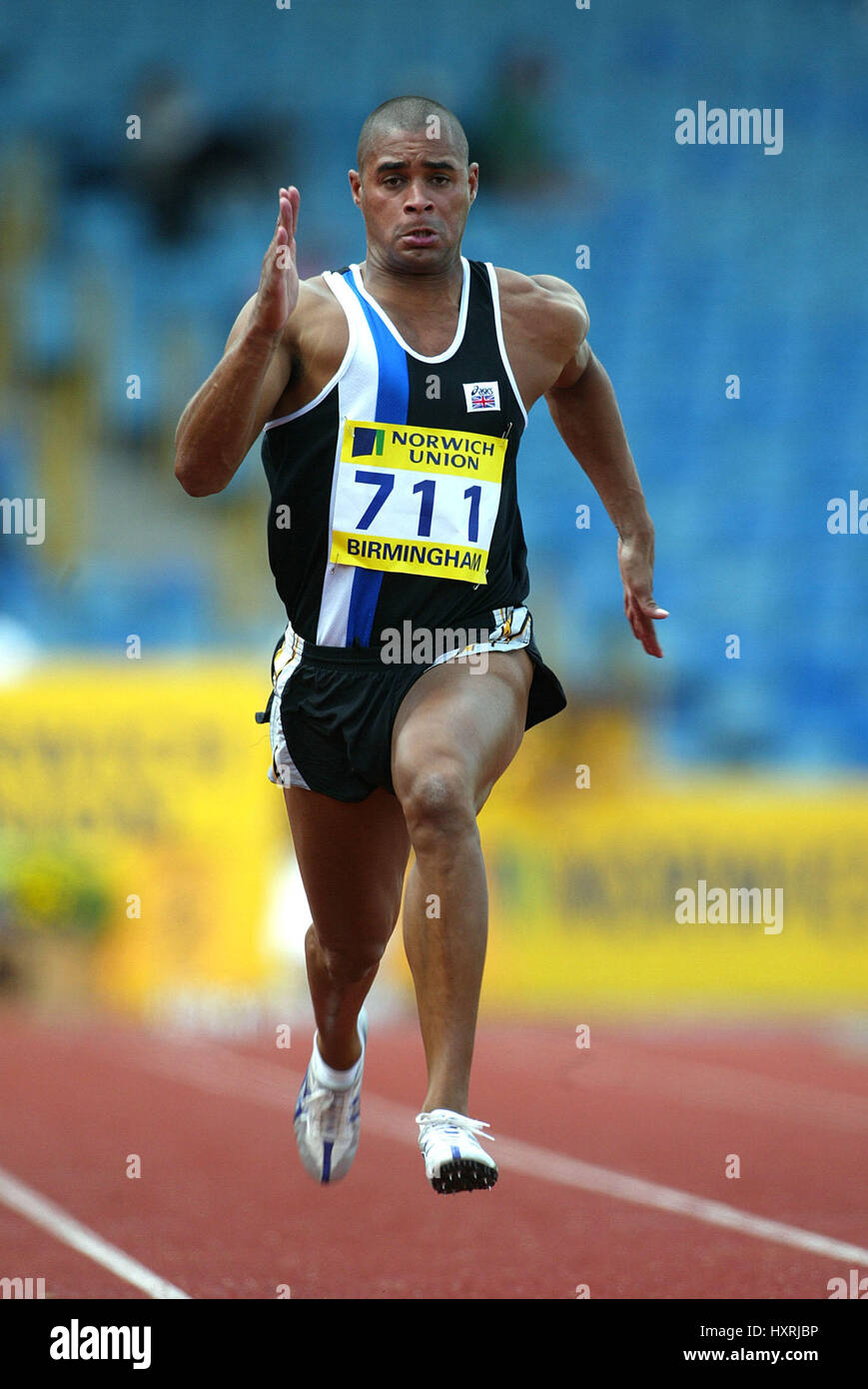 JASON GARDENER 100 m ALEXANDER Stadion BIRMINGHAM ENGLAND 13. Juli 2002 Stockfoto