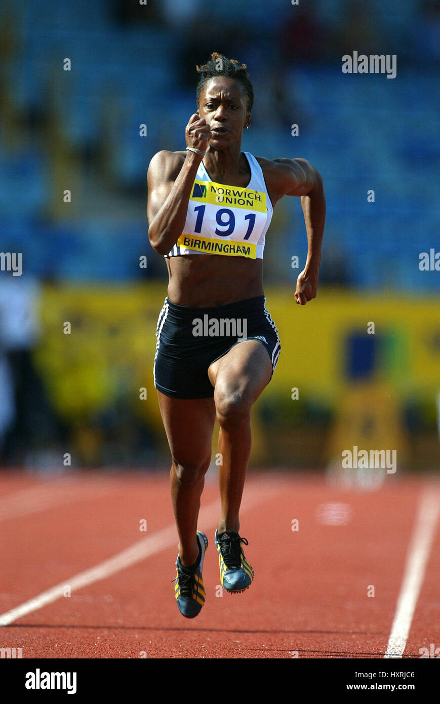 ABI OYEPITAN 100 m ALEXANDER Stadion BIRMINGHAM ENGLAND 13. Juli 2002 Stockfoto