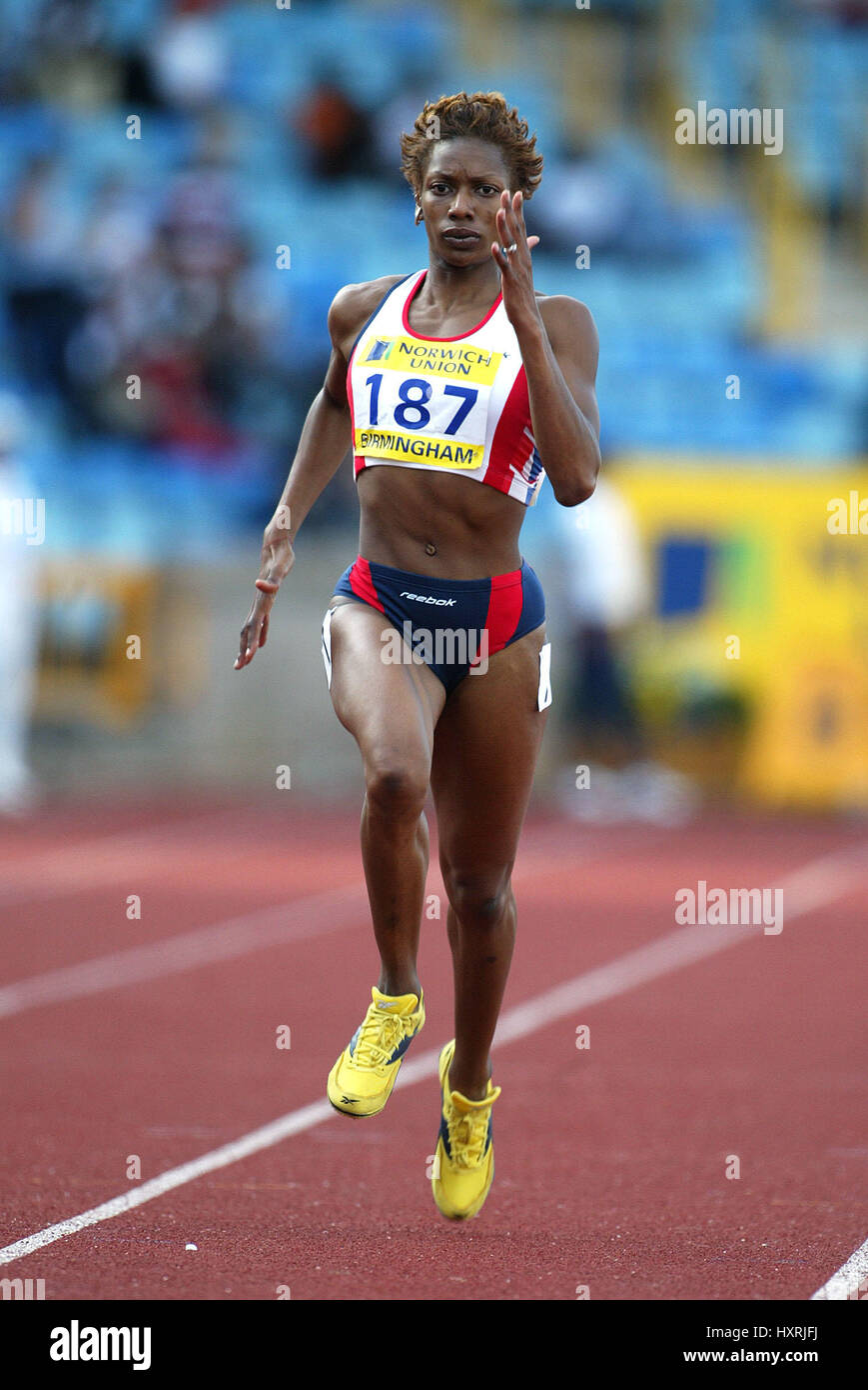 JOICE MADUAKA 200 m ALEXANDER Stadion BIRMINGHAM ENGLAND 14. Juli 2002 Stockfoto