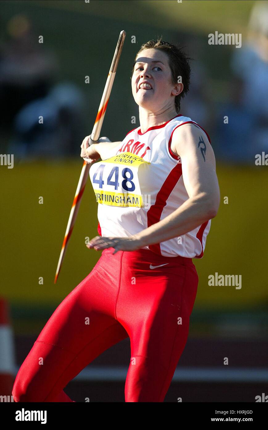 KELLY MORGAN JAVELIN ALEXANDER Stadion BIRMINGHAM ENGLAND 14. Juli 2002 Stockfoto