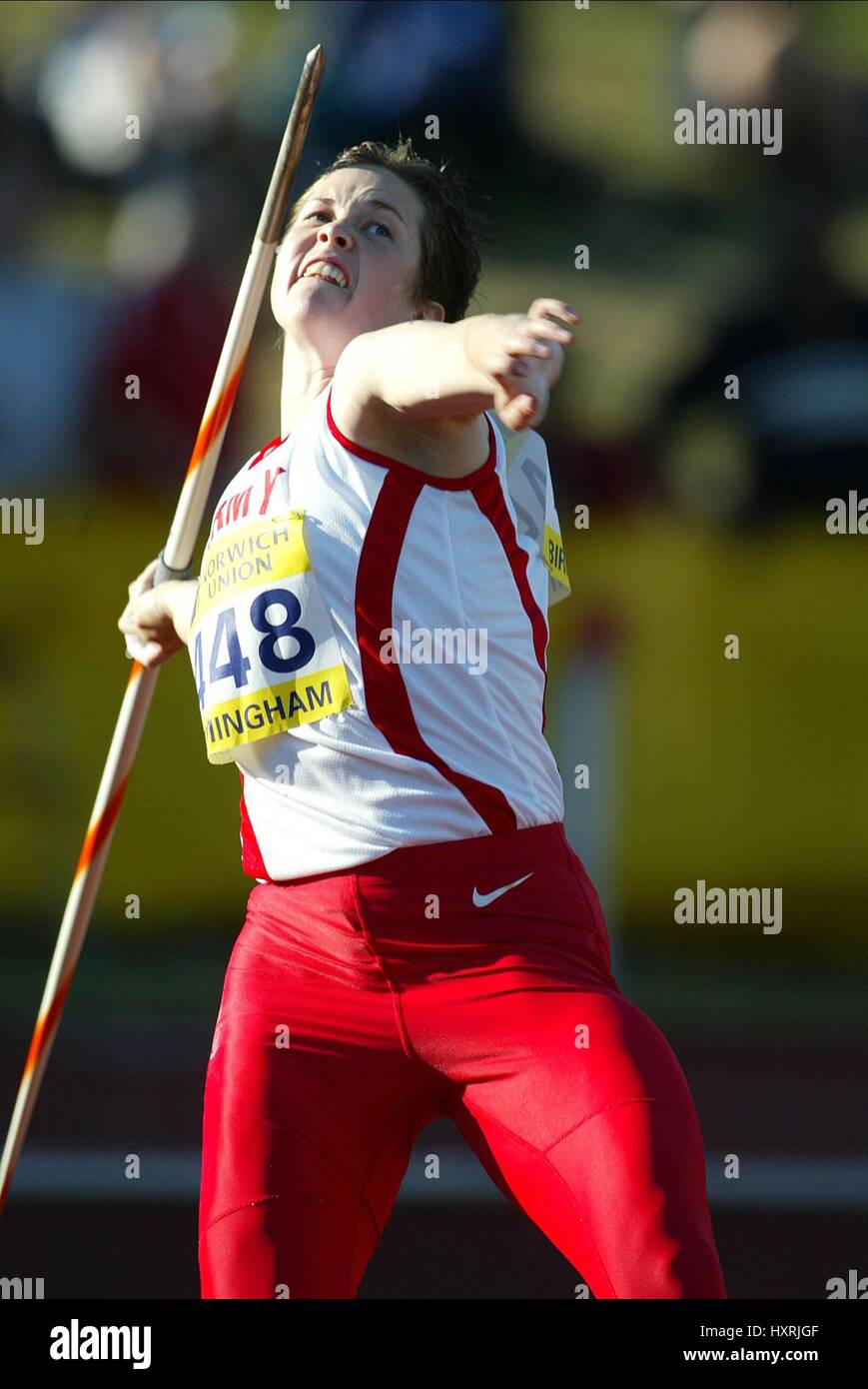 KELLY MORGAN JAVELIN ALEXANDER Stadion BIRMINGHAM ENGLAND 14. Juli 2002 Stockfoto