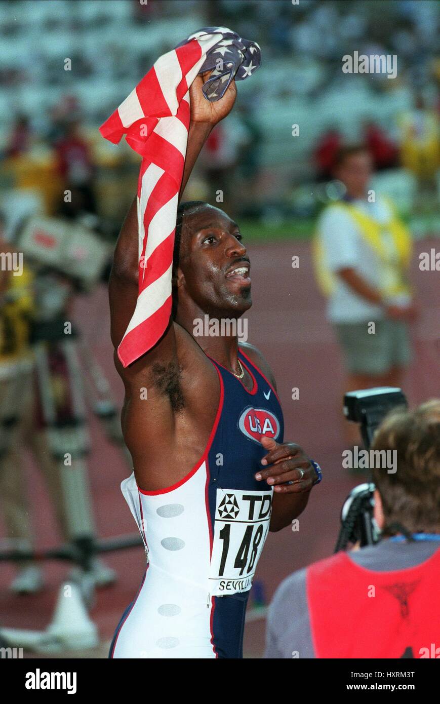 MICHAEL JOHNSON 400M Sieger SEVILLA 99 24 August 1999 Stockfoto