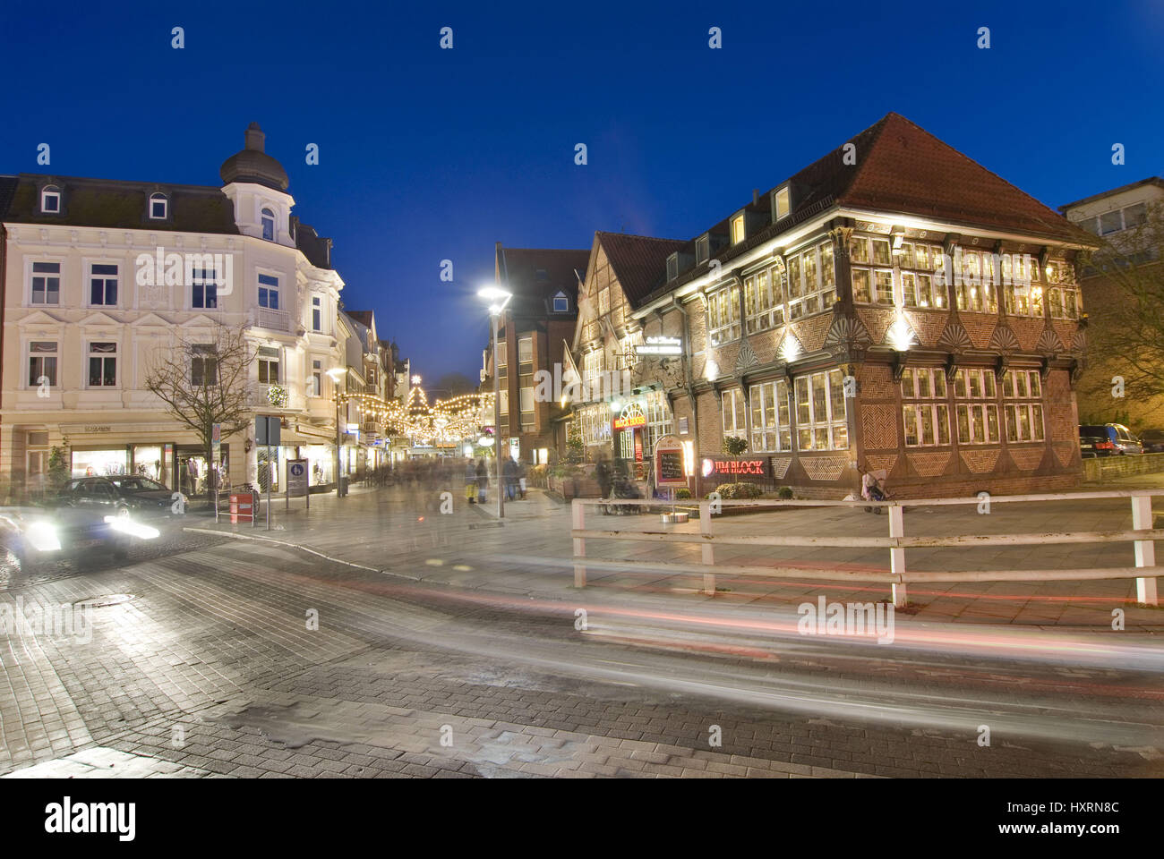 Die sächsischen Tor zum Oseka Yule in Bergdorf, Hamburg, Deutschland, Europa, Das Sachsentor Zur Weihnachtszeit in Bergedorf, Deutschland, Europa Stockfoto