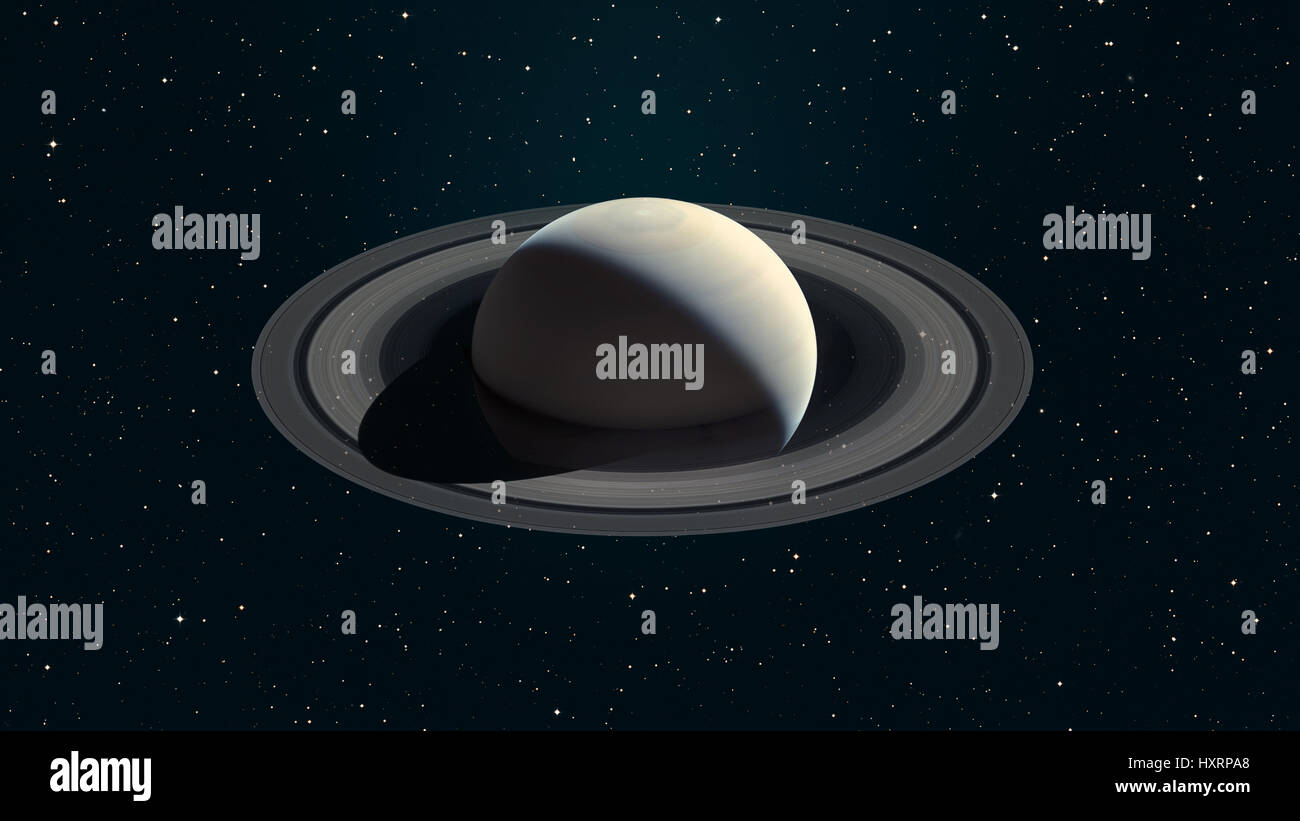 Sonnensystem - Saturn. Es ist der sechste Planet von der Sonne und der zweitgrößte im Sonnensystem. Es ist ein Gas riesigen Planeten und hat ein Ringsystem. Stockfoto