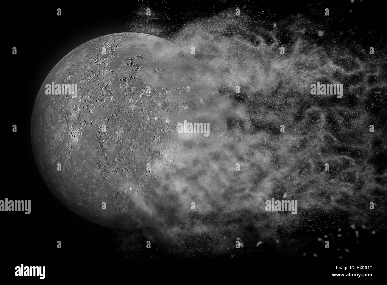 Planet-Explosion - Quecksilber. Science Fiction Kunst. Solar-System. Elemente dieses Bildes, eingerichtet von der NASA Stockfoto