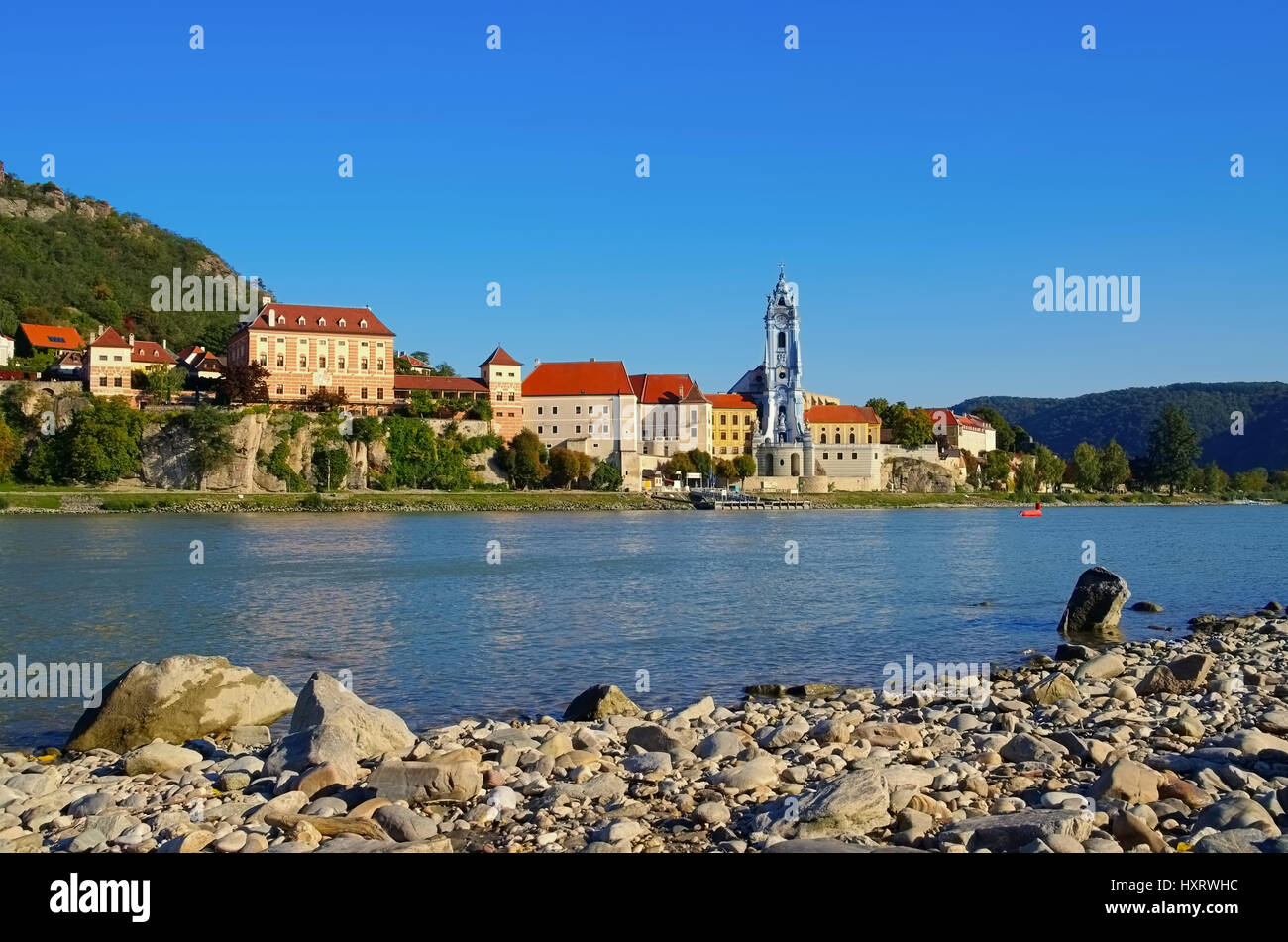 Dürnstein und Eiver Donau, Wachau in Österreich Stockfoto