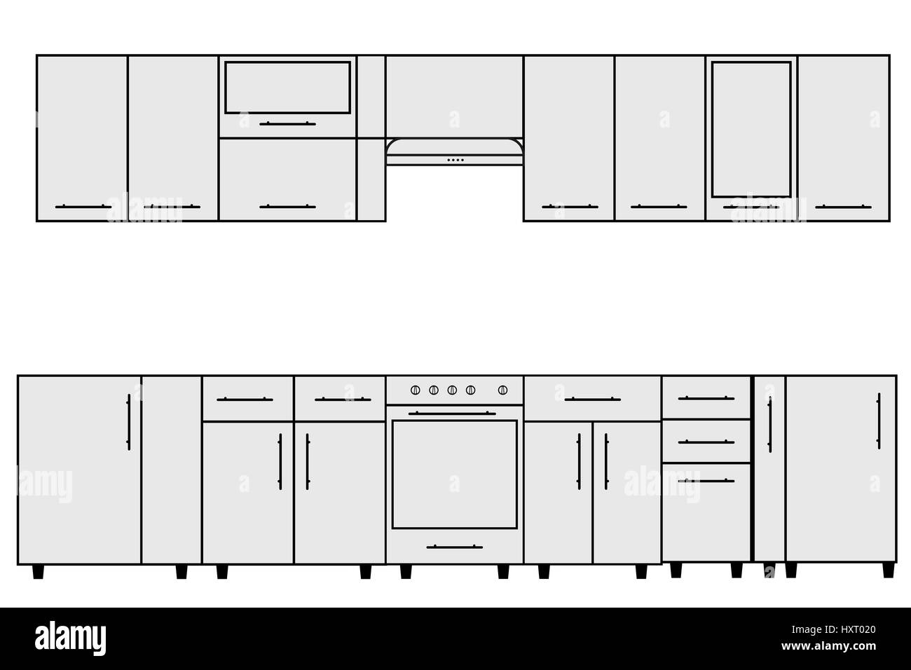 Beispiel für modulare Küche Objekte. Stockfoto