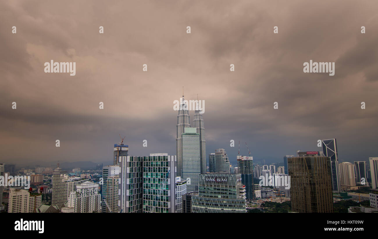 Kuala Lumpur Stadtbild von hoch oben Blick Skyline. Stockfoto