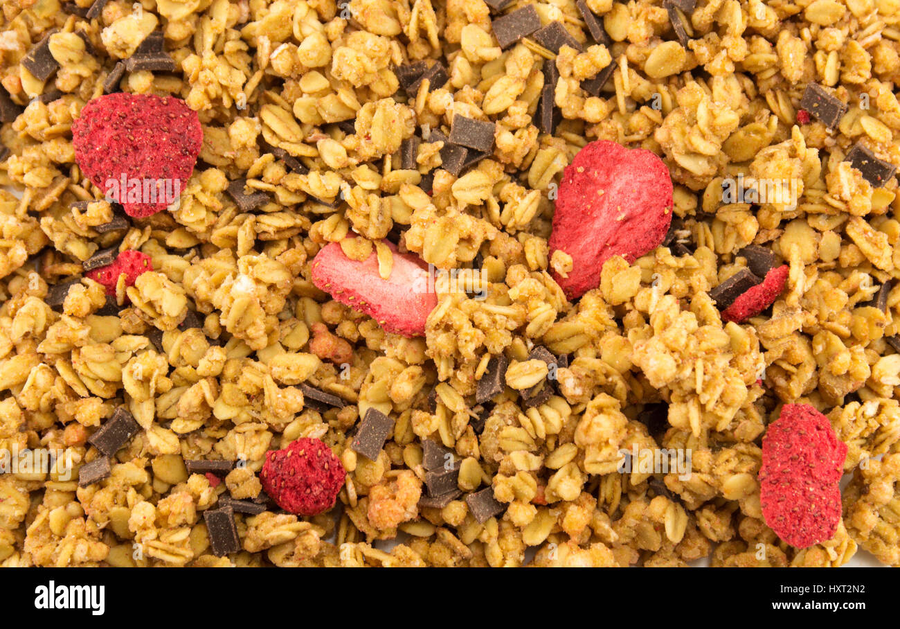 Trockenen Erdbeeren und Getreide erschossen hautnah Stockfoto