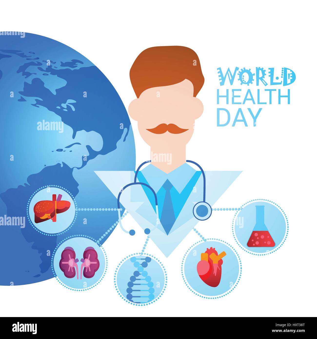 Welt Gesundheit Tag 7 April Global Ferienkonzept Stock Vektor