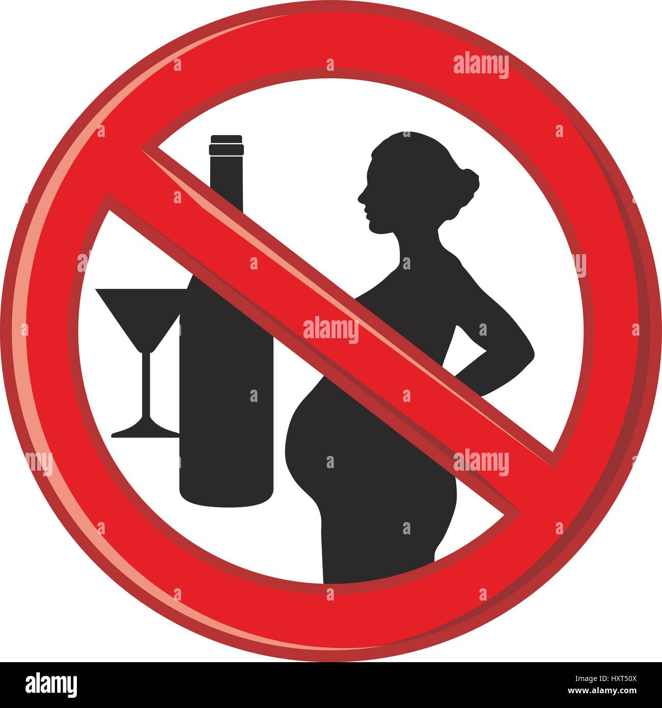 Kein Alkohol Fur Schwangere Stock Vektorgrafik Alamy