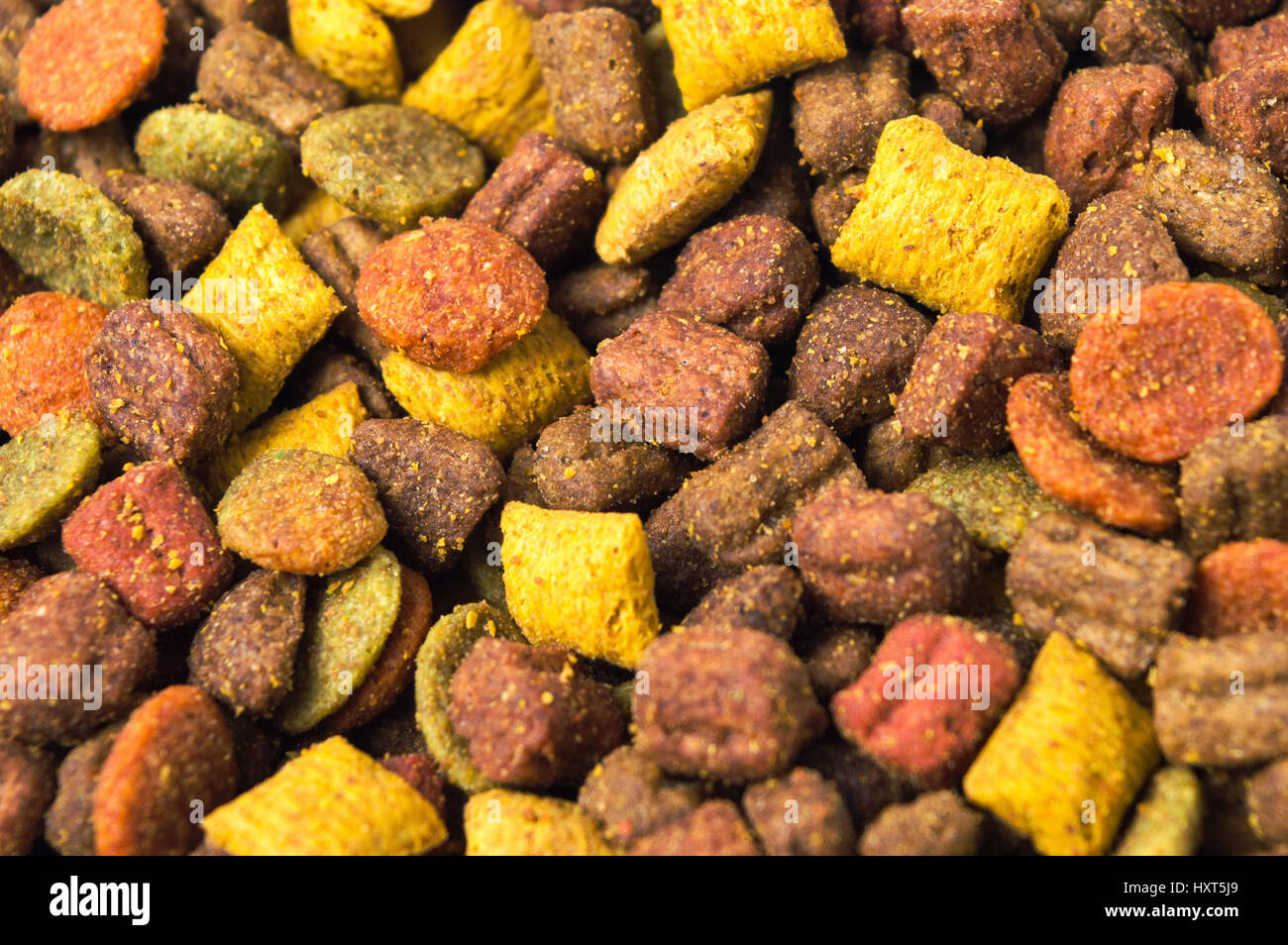 Katze essen Granulat Hintergrundmuster Textur Stockfoto
