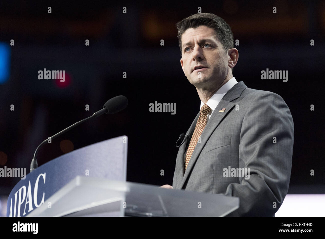 Washington, DC, Washington, D.C., USA. 27. März 2017. Sprecher des House Of Representatives PAUL RYAN Adressierung der 2017 American Israel Public Affairs Committee (AIPAC) Konferenz in Washington, DC Credit: Michael Brochstein/ZUMA Draht/Alamy Live News Stockfoto