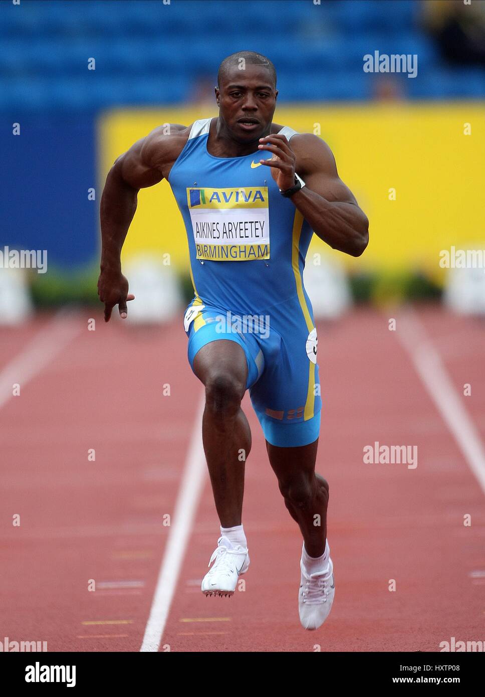 HARRY AIKINES-ARYEETEY 100 m ALEXANDER Stadion BIRMINGHAM ENGLAND 11. Juli 2008 Stockfoto