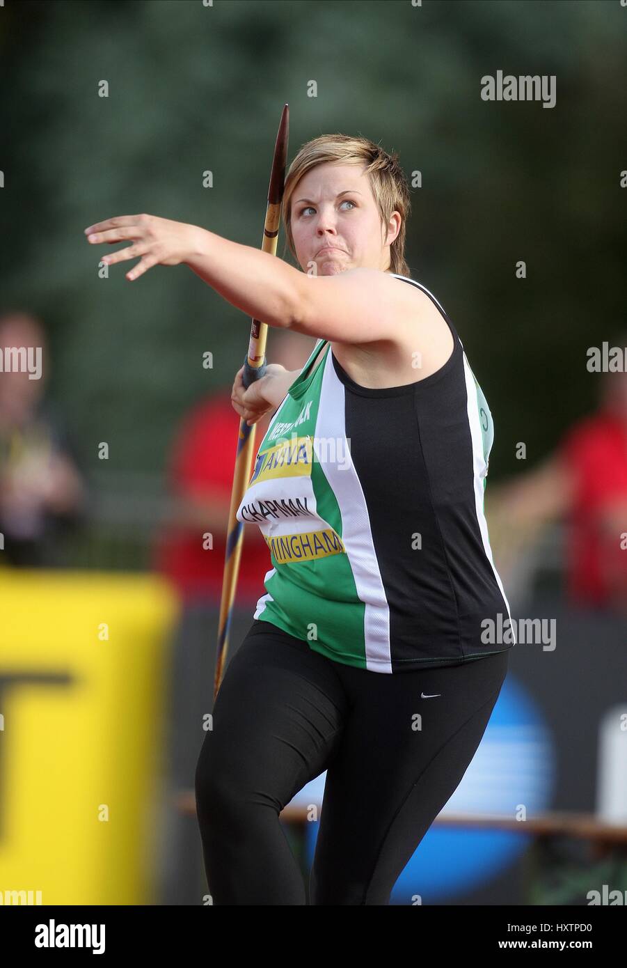 JOANNA CHAPMAN JAVELIN ALEXANDER Stadion BIRMINGHAM ENGLAND 13. Juli 2008 Stockfoto