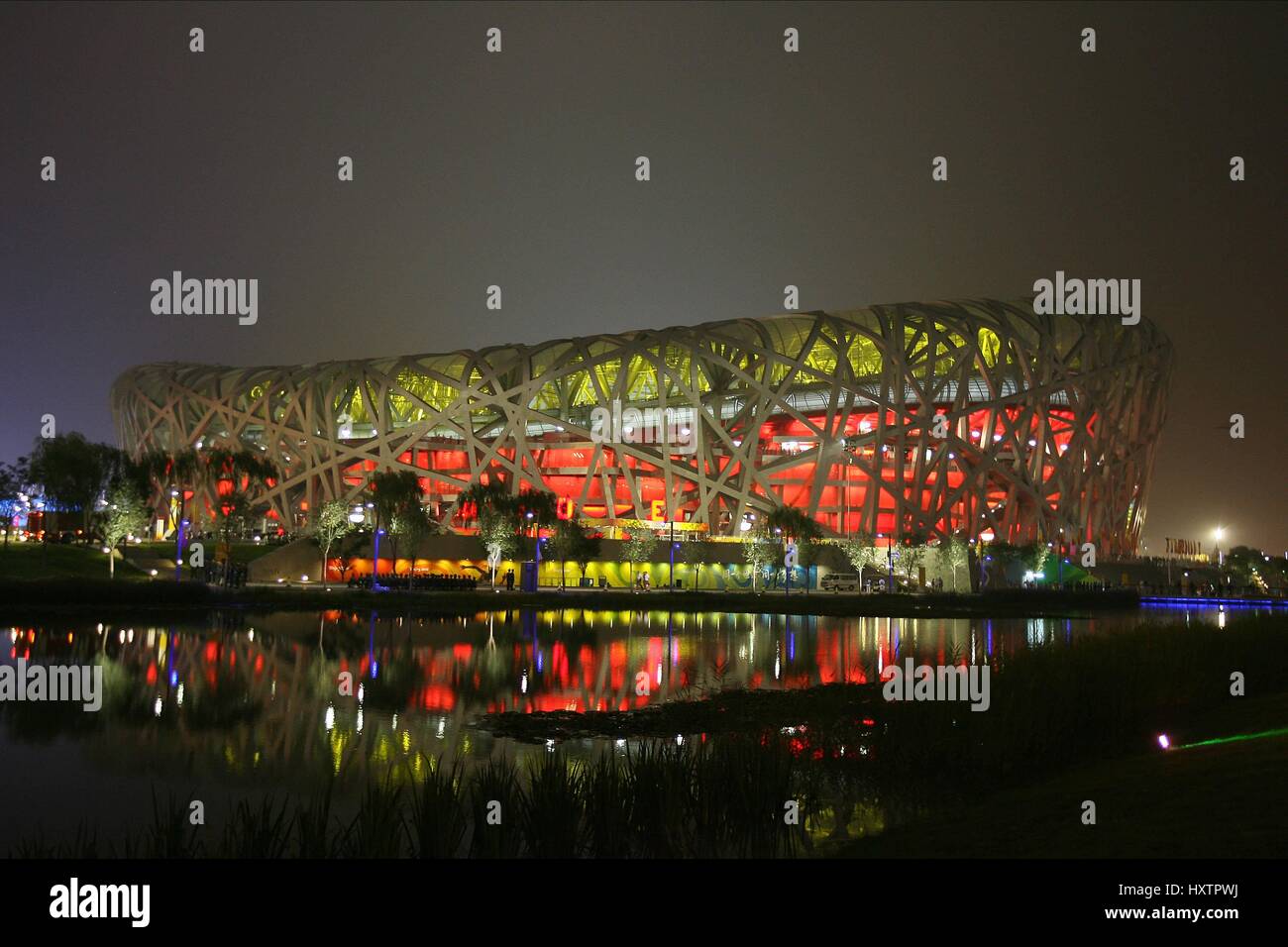DIE Vögel nisten Öffnung Zeremonie Olympiastadion Peking CHINA 8. August 2008 Stockfoto